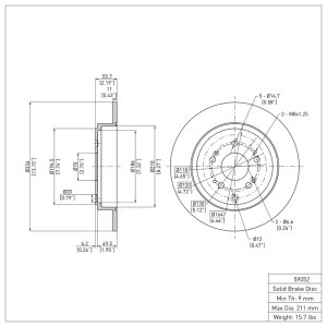 Honda Ridgeline Brake Rotor (1) - Rear - R1 Concepts - Plain - `06-`14